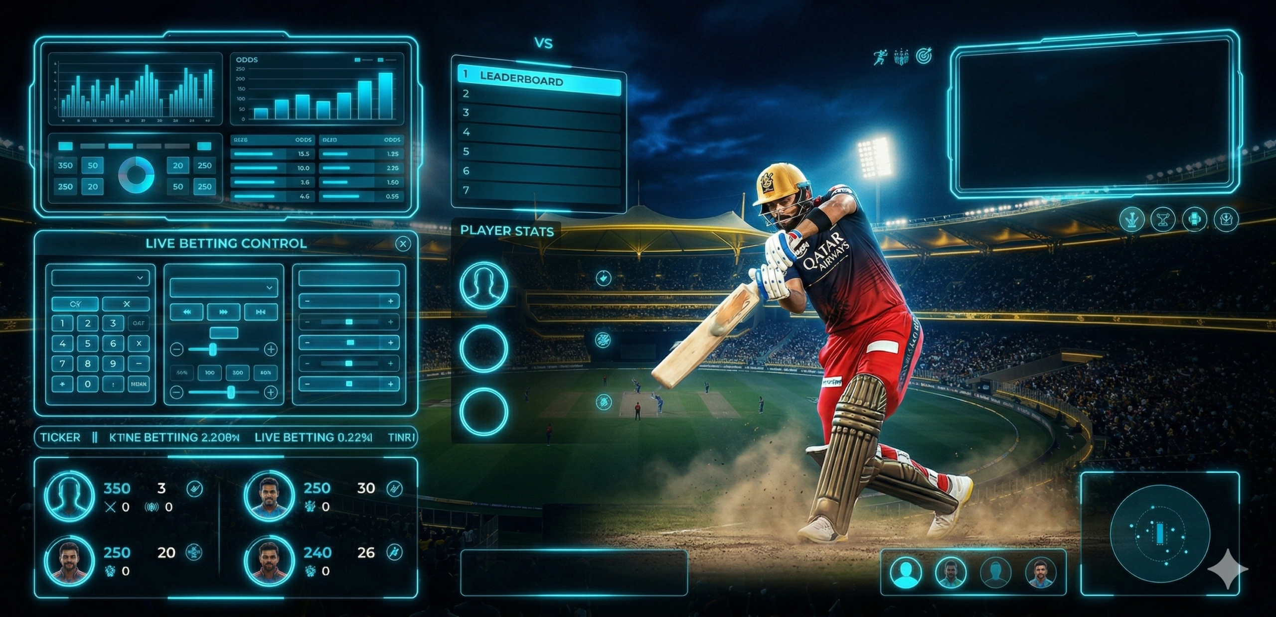 IPL cricket batsman in action shot, live sports betting