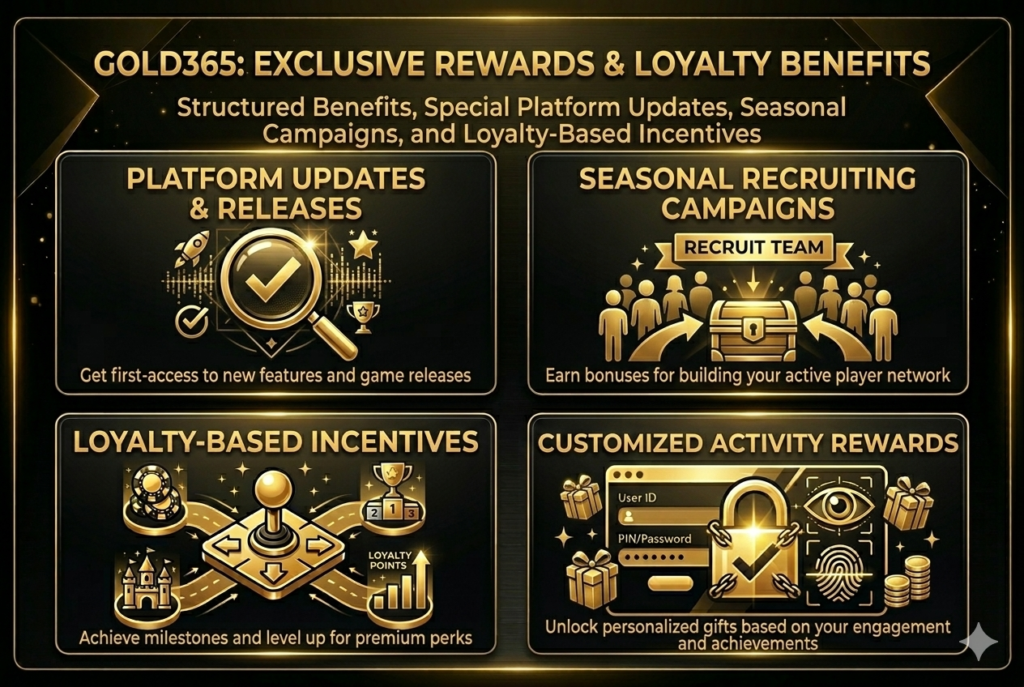 Gold365 exclusive rewards and loyalty benefits featuring platform updates, seasonal promotions, and loyalty incentives for users