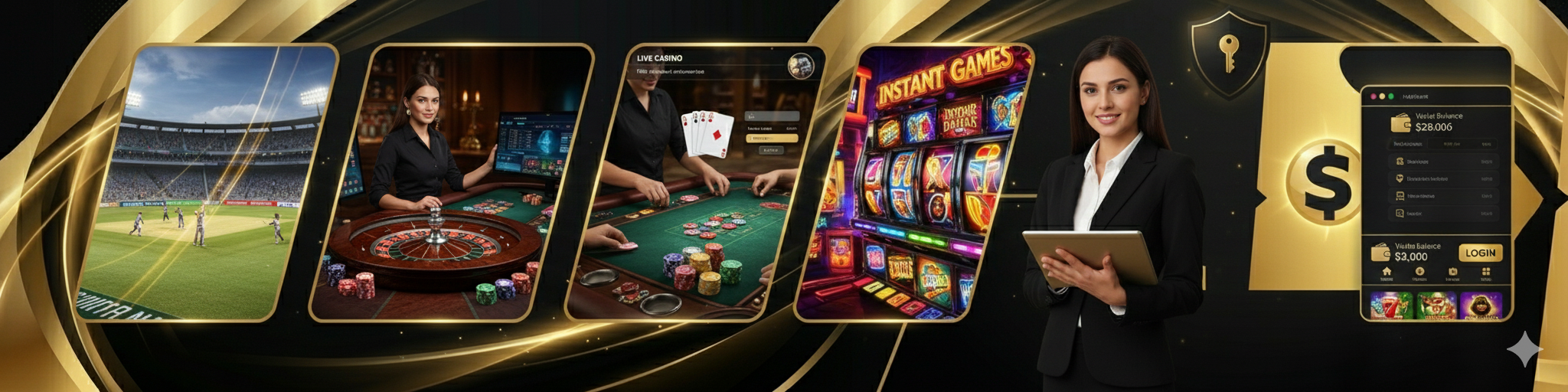 Gold365 gaming dashboard features including sports markets live casino Indian card games slots and wallet access