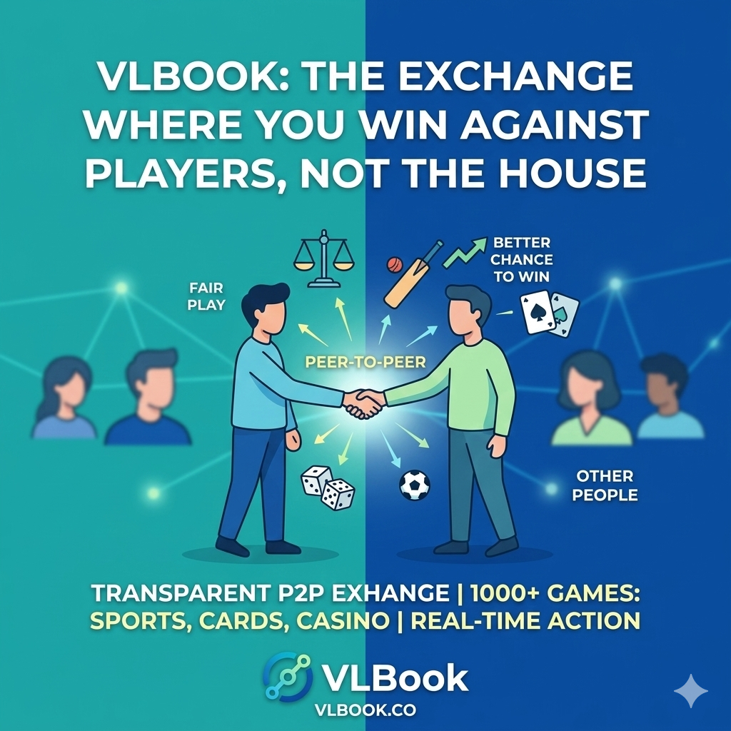 VLBook peer-to-peer betting platform with sports markets, live casino tables, Indian card games, and real-time gaming technology